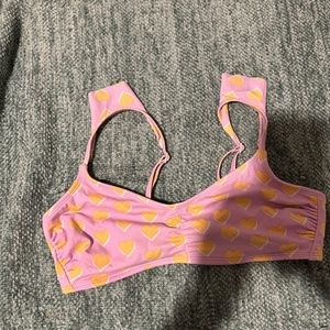 pink w/ orange heart swim top